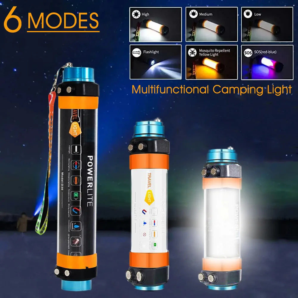 Luz LED Portátil Recargable para Acampar con Imán