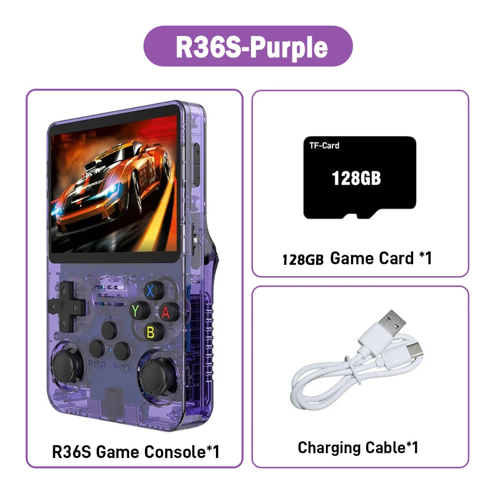 Consola de Juegos Retro R36S ARKOS, Pantalla IPS 3.5 Pulgadas, 64GB