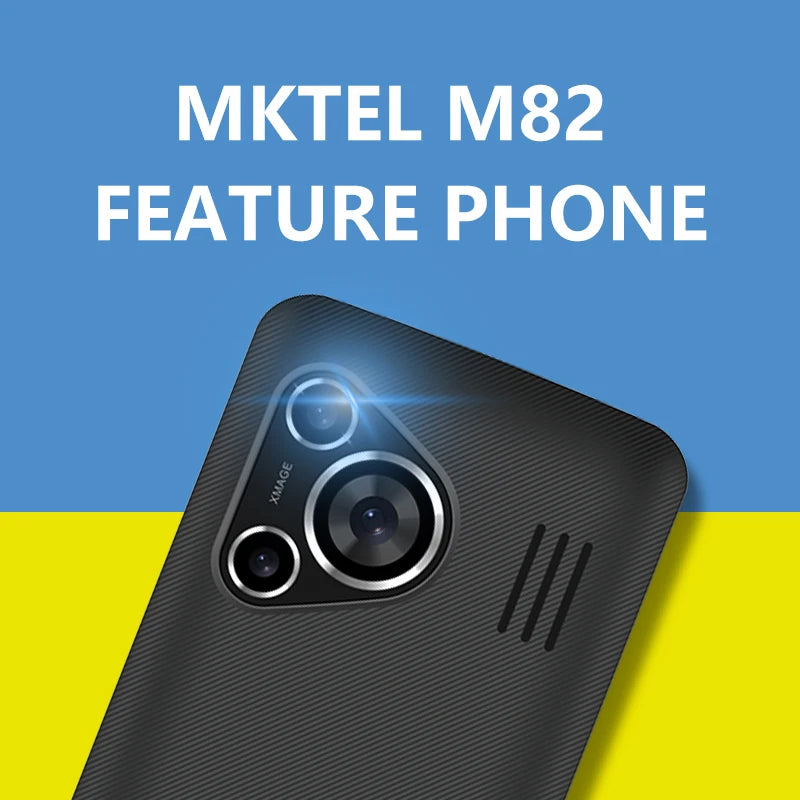 Teléfono con Teclado Grande MKTEL M82, Pantalla de 2.8 Pulgadas, Doble SIM, 1800 mAh, Bluetooth, MP3, Cámara, Mini Teléfono
