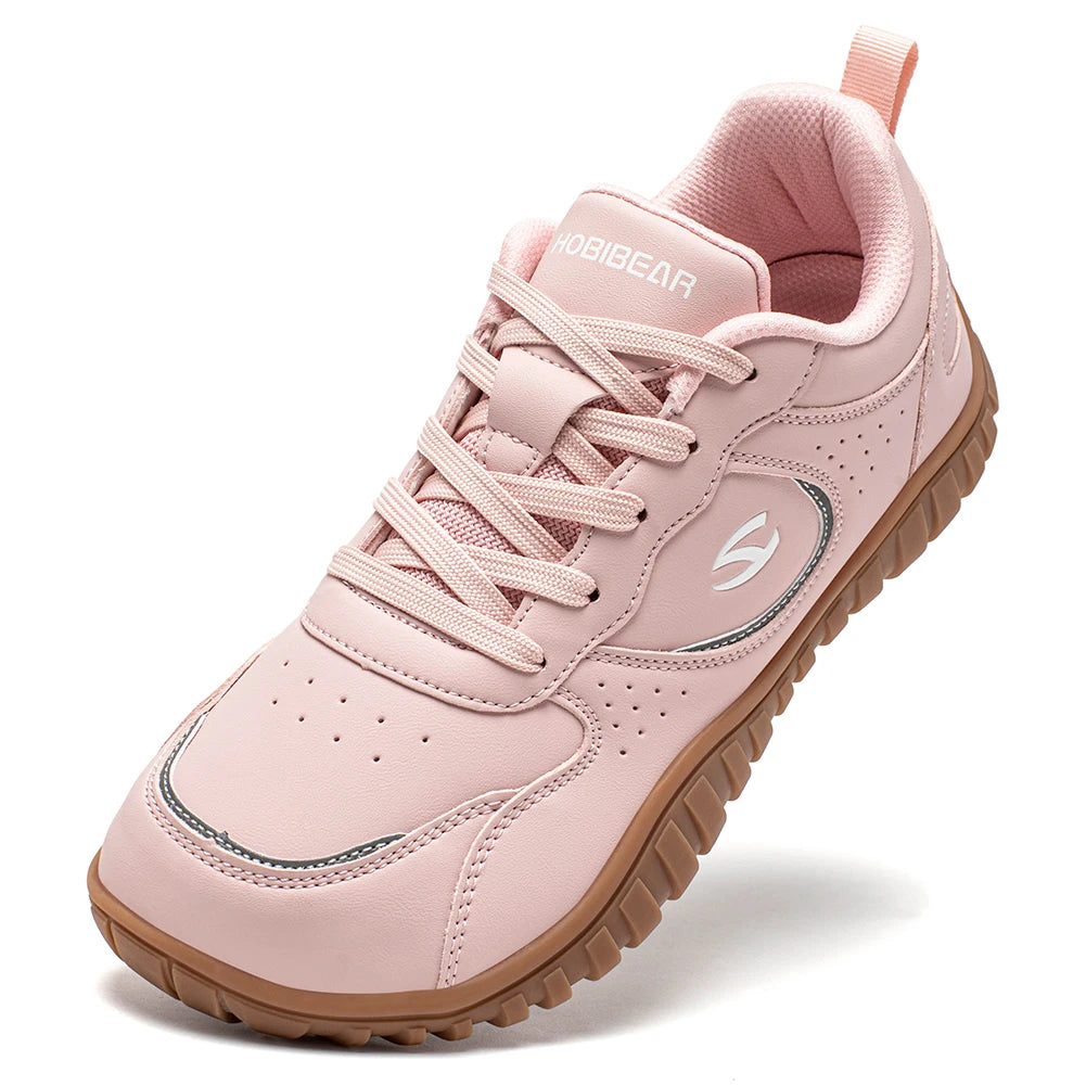HOBIBEAR Zapatos de punta ancha Zapatillas de deporte unisex artificiales descalzas Zapatos de viaje al aire libre con cordones casuales para mujeres y hombres