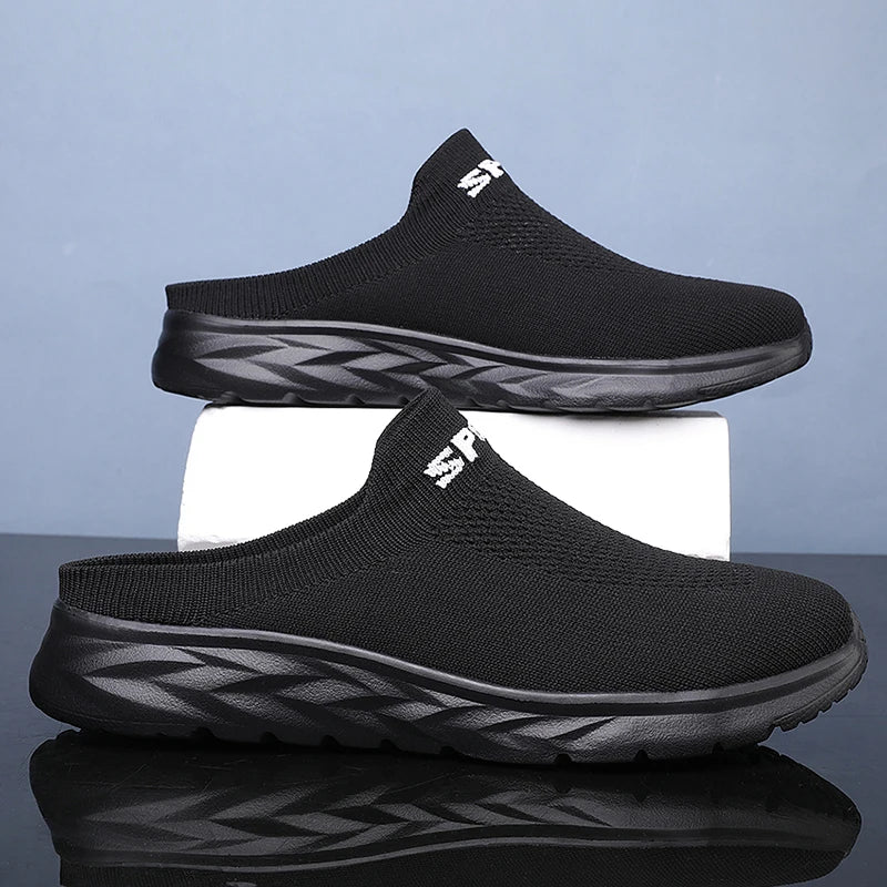 Zapatillas ligeras para hombre, zapatillas transpirables para hombre, zapatos casuales de moda, zapatos planos antideslizantes para hombre, zapatos planos sin cordones para exteriores de talla grande