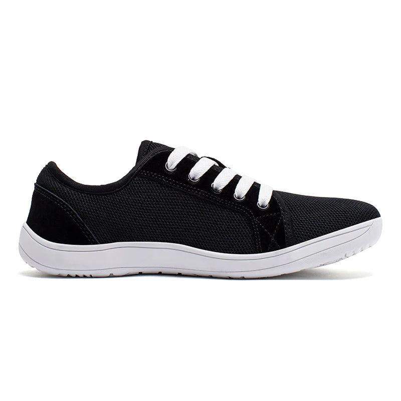 HOBIBEAR Zapatos descalzos con punta ancha para mujer y hombre, zapatillas para correr con cordones para exteriores, zapatos casuales cómodos con caída cero