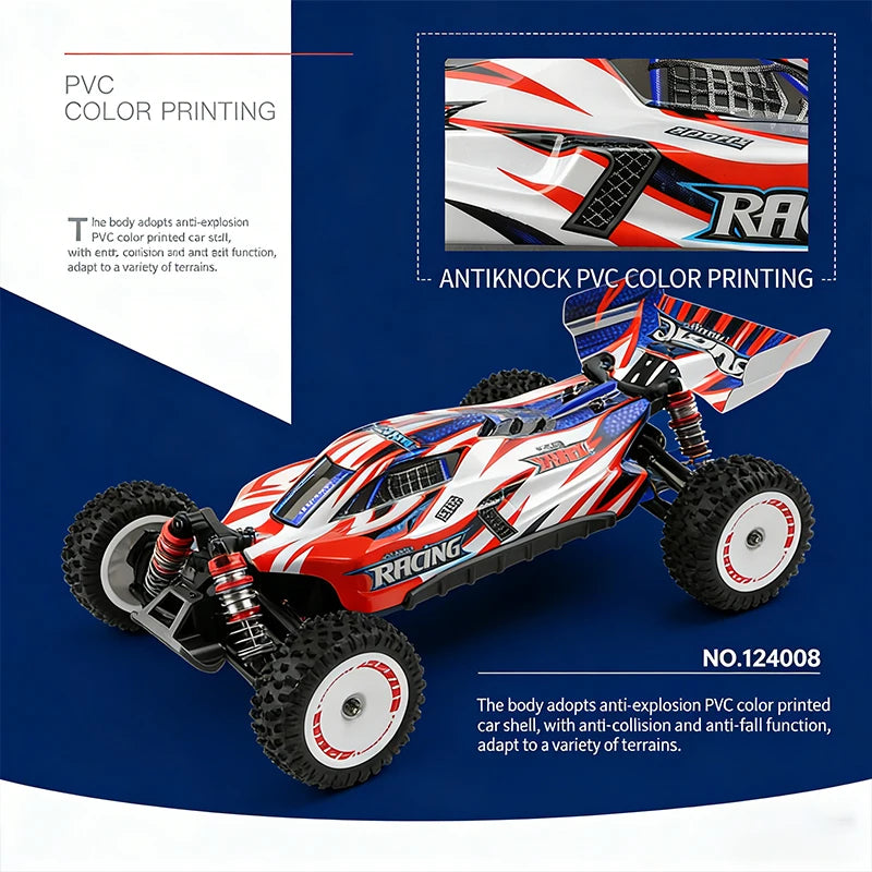 WLtoys 1/12 Autos RC 124008 124010 2.4G de Alta Velocidad   Coche de carreras teledirigido sin escobillas 4WD 60km/h, juguete para niños y adultos, regalo
