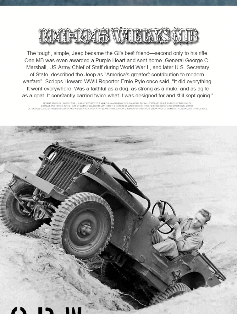 Jeep Willys RC 1/14 Militar con Cabrestante 4WD