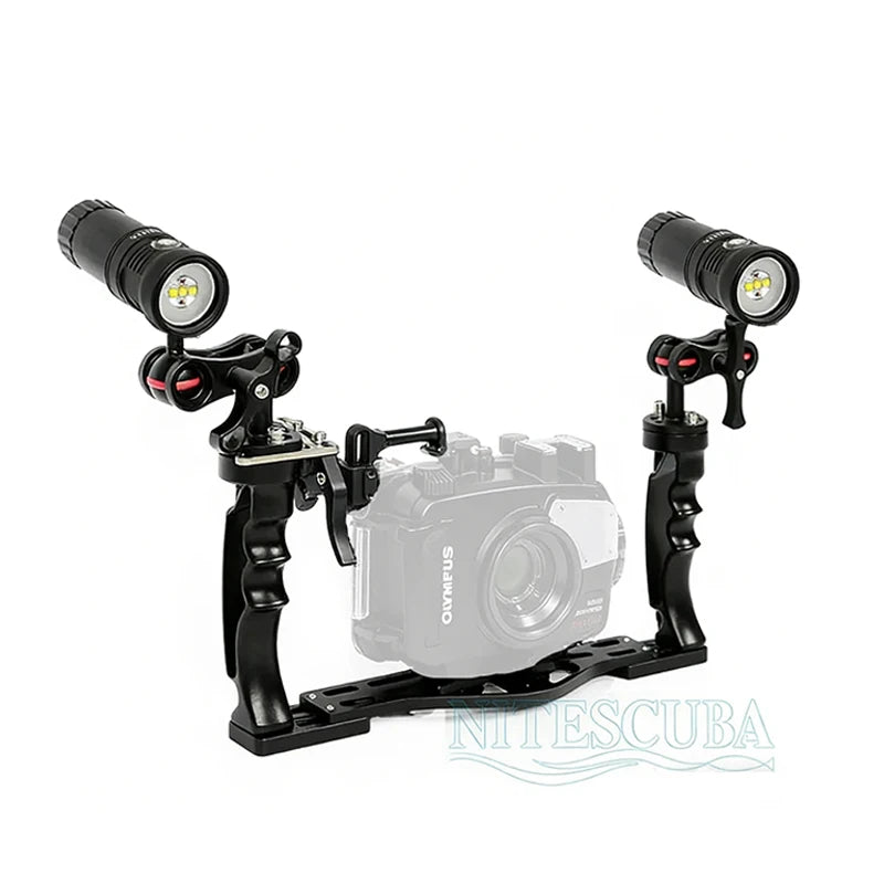 Kit de Soporte para Cámara Subacuática Nitescuba con Obturador y Luz de Video S18/V20 de 3600 Lúmenes para Fotografía Submarina