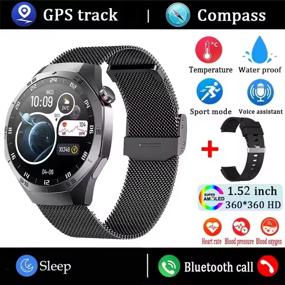 Smartwatch YRZL 2025 AMOLED con GPS y Bluetooth Impermeable