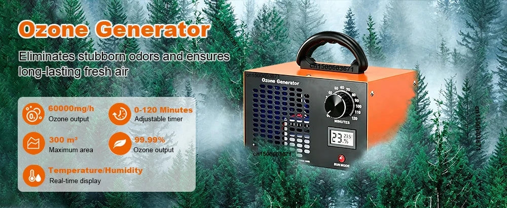 Generador de ozono purificador de aire 60g/h para espacios grandes