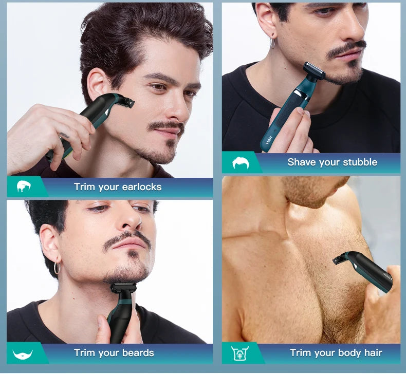 Afeitadora y Recortadora de Pelo y Barba, Recargable, Resistente al Agua