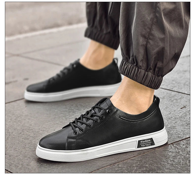 Zapatos casuales, zapatos deportivos de piel de vaca, zapatos planos, zapatos casuales clásicos para hombres, nuevos estilos de primavera y otoño, zapatos casuales de moda
