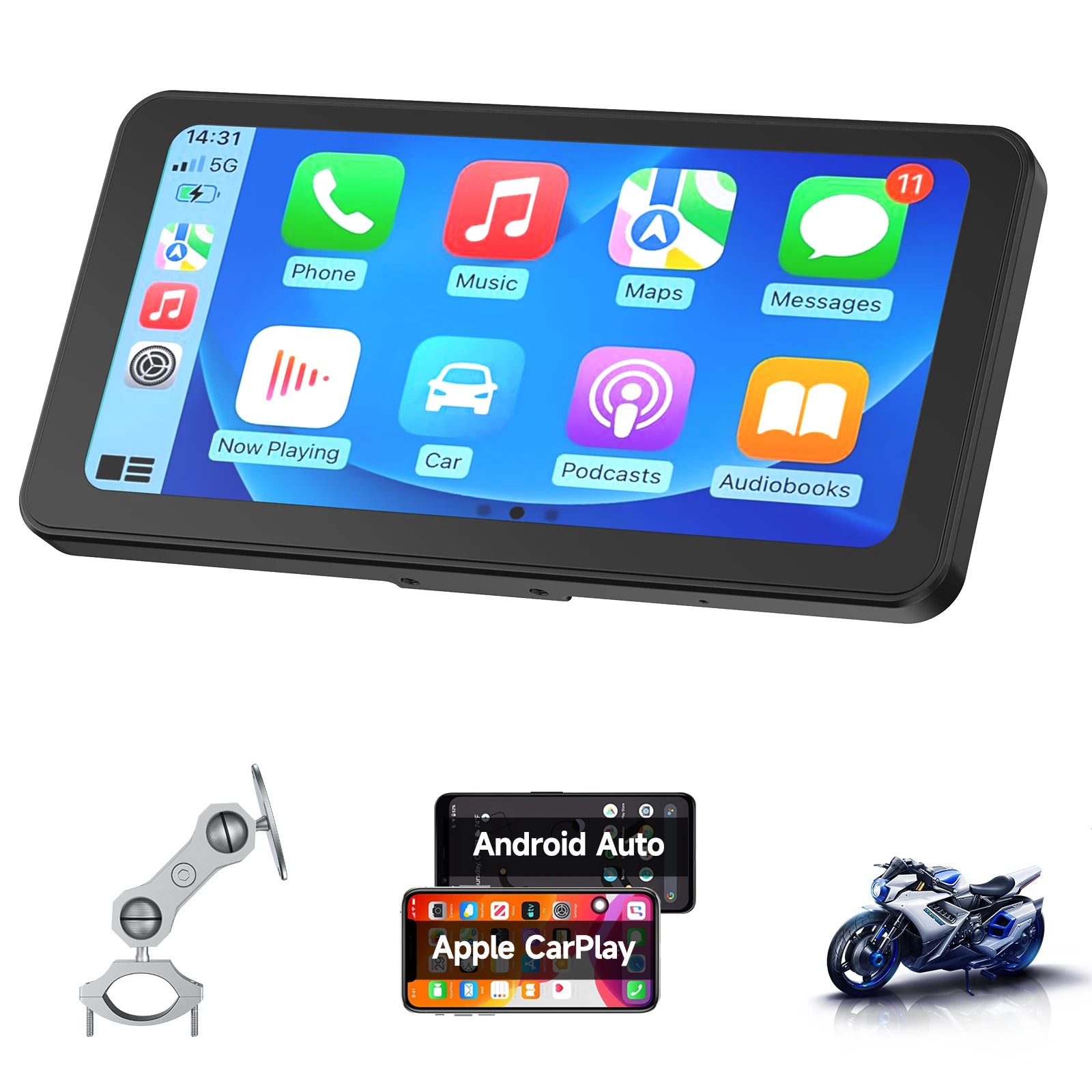 6,25 pulgadas portátil motocicleta inalámbrica Apple Carplay/Android Auto GPS navegador pantalla táctil Spedal CL871