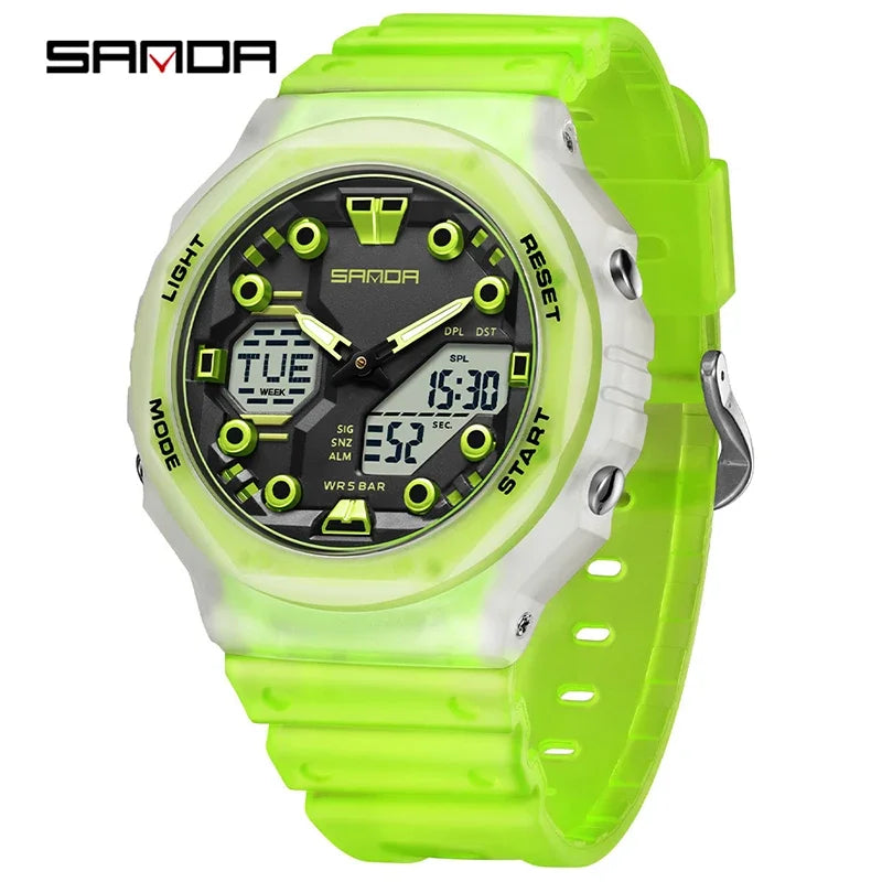 Reloj Digital SANDA 6200 para Hombre, Deportivo LED Impermeable 50M