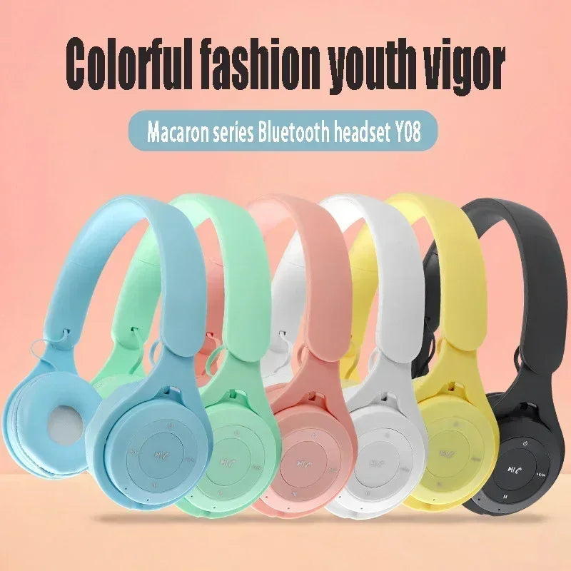 Macarone auriculares inalámbricos Bluetooth con micrófono aislamiento acústico auriculares para juegos auriculares de graves Hifi Blutooth5.3 Hedset