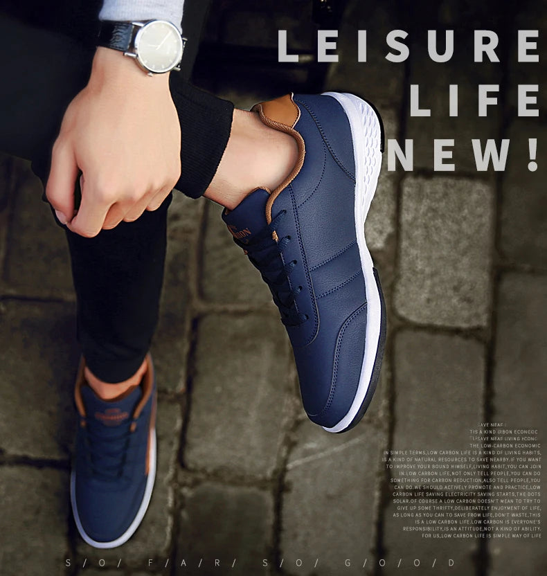 YRZL zapatos de hombre primavera otoño zapatillas impermeables para caminar ocio zapatos deportivos de cuero para hombre calzado antideslizante tenis para hombres