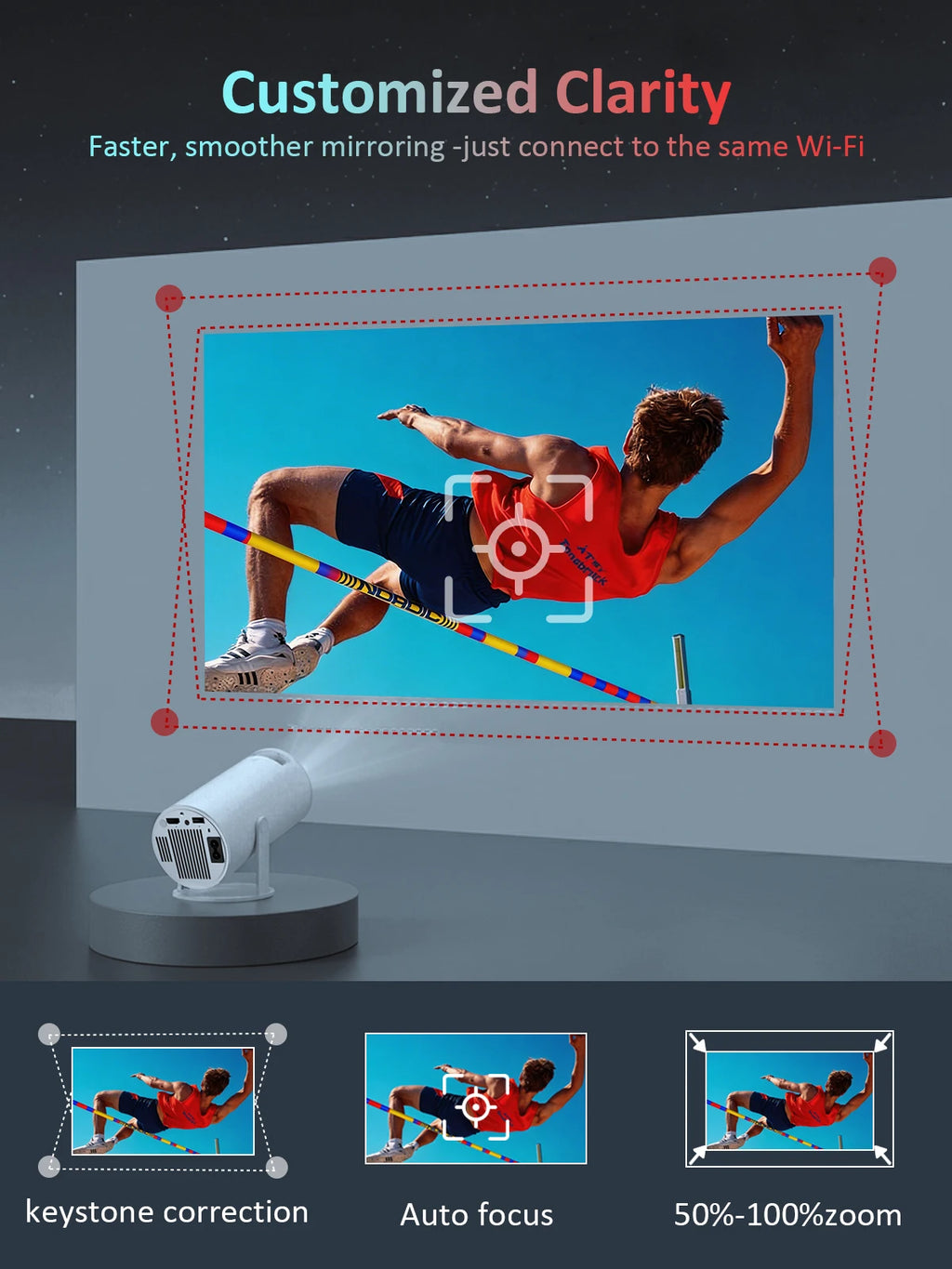 Nuevo Proyector HY300Ultra 2026, 720P, 290ANSI, Mini Proyector LED, Google Play, Corrección Trapezoidal Automática, WiFi6, BT5.4, Cine en Casa