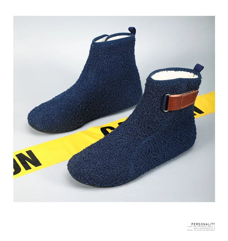 YRZL, zapatos de algodón de invierno, botines para hombre, zapatillas ligeras sin cordones cálidas, mocasines de algodón de felpa para interiores, zapatos cálidos de invierno para hombre