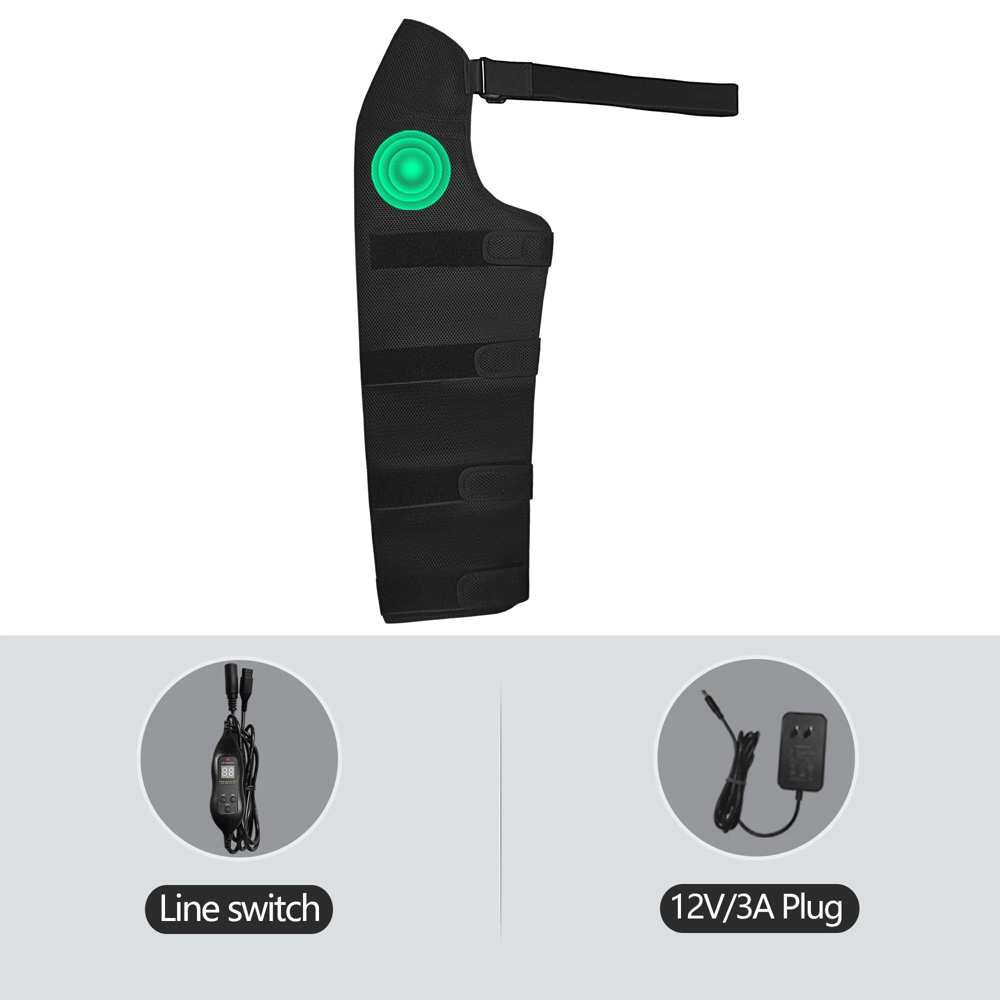 Almohadilla térmica larga para piernas y cadera con masajeador vibratorio, calentador de piernas, envoltura eléctrica para piernas, para aliviar el dolor de cadera, muslo, rodilla y pantorrilla