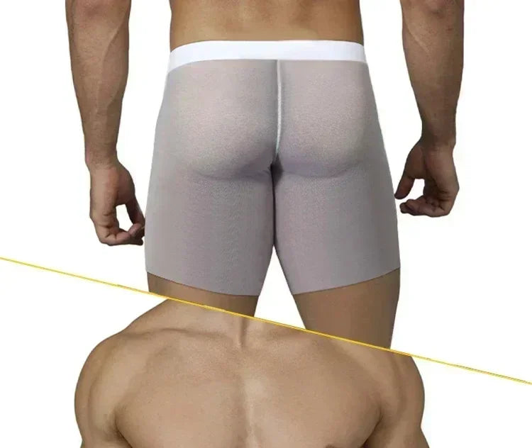 1/2/3 Uds. Ropa interior de seda helada para hombre, Boxer antibacteriano transparente sin costuras, pantalones cortos 0,01 de tela ultrafina, calzoncillos transparentes