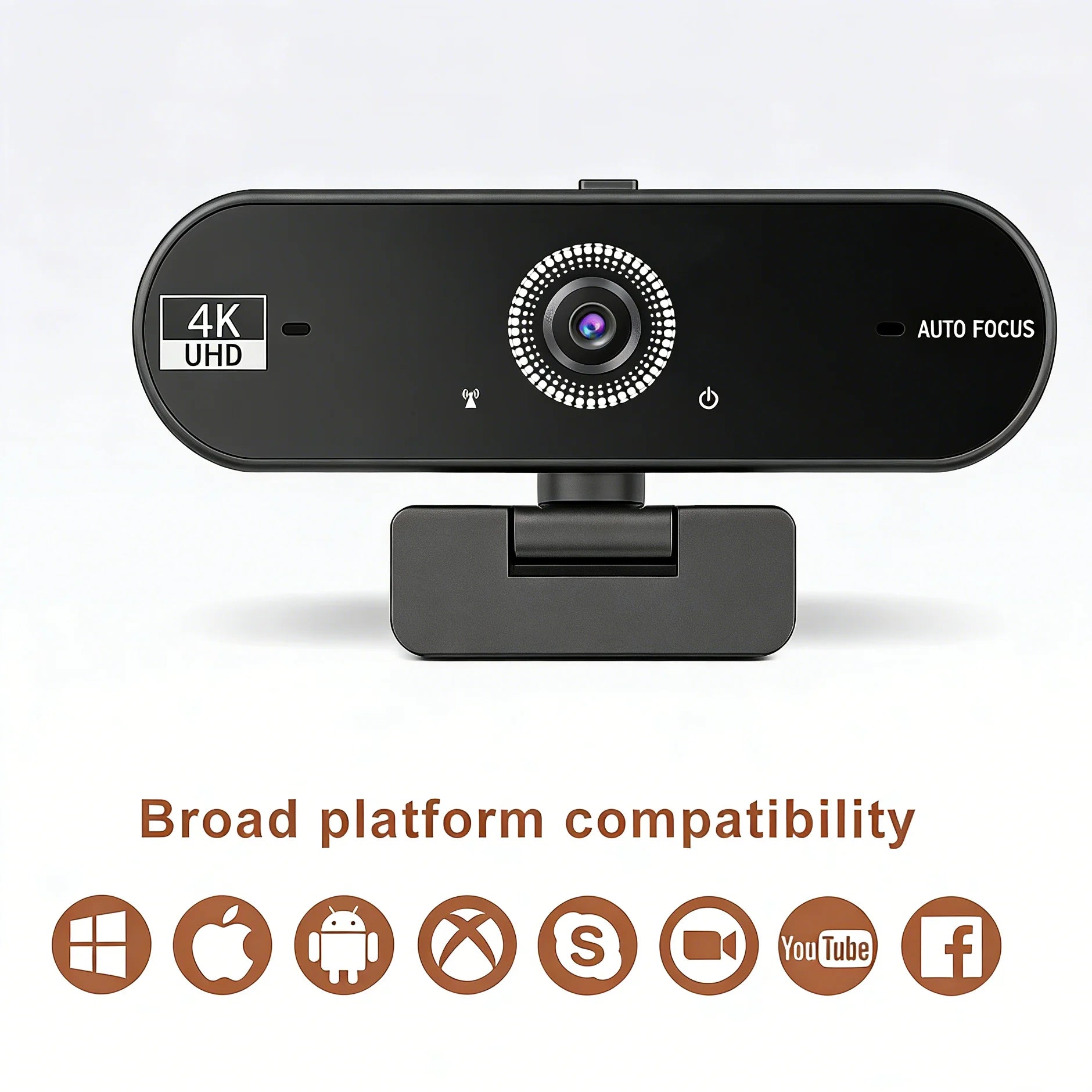 Cámara web 4K para PC con enfoque automático y micrófono con reducción de ruido
