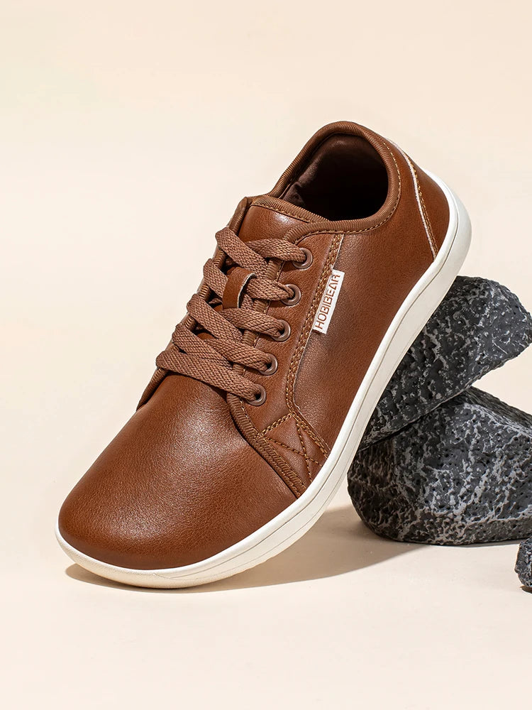 HOBIBEAR Zapatos minimalistas de punta ancha, zapatillas Unisex descalzas con caída cero, zapatos casuales de moda de cuero Artificial