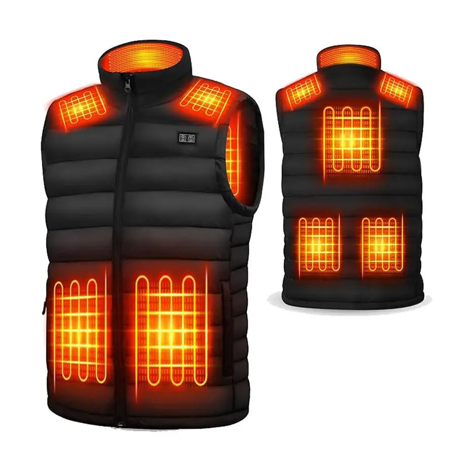 Chaleco calefactor eléctrico USB para hombre, ropa de invierno, para esquí, con almohadilla térmica, interfaz USB, chaleco cálido de invierno