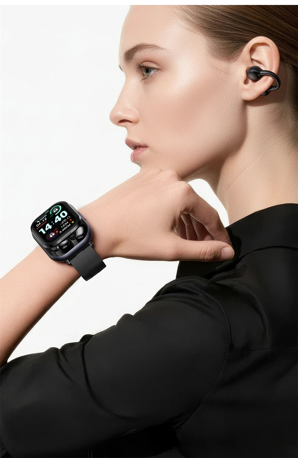 Reloj Inteligente D12 con Auriculares TWS Bluetooth