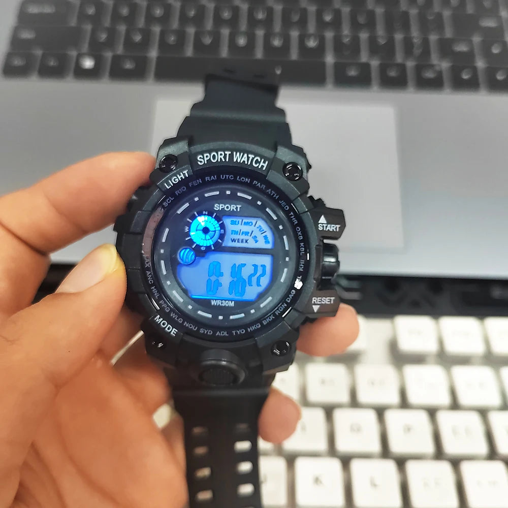 Reloj Deportivo Digital LED Resistente al Agua