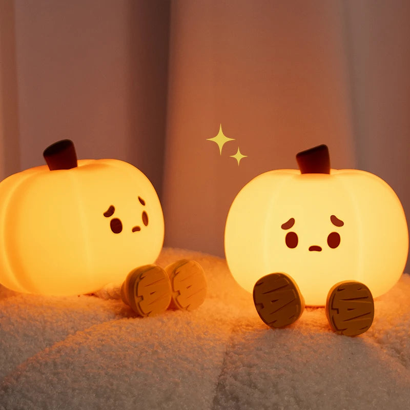 Lámpara de noche de silicona para niños, luz de noche de calabaza, decoración de bruja fantasma de Halloween, temporizador regulable, decoración de cabecera, regalo lindo