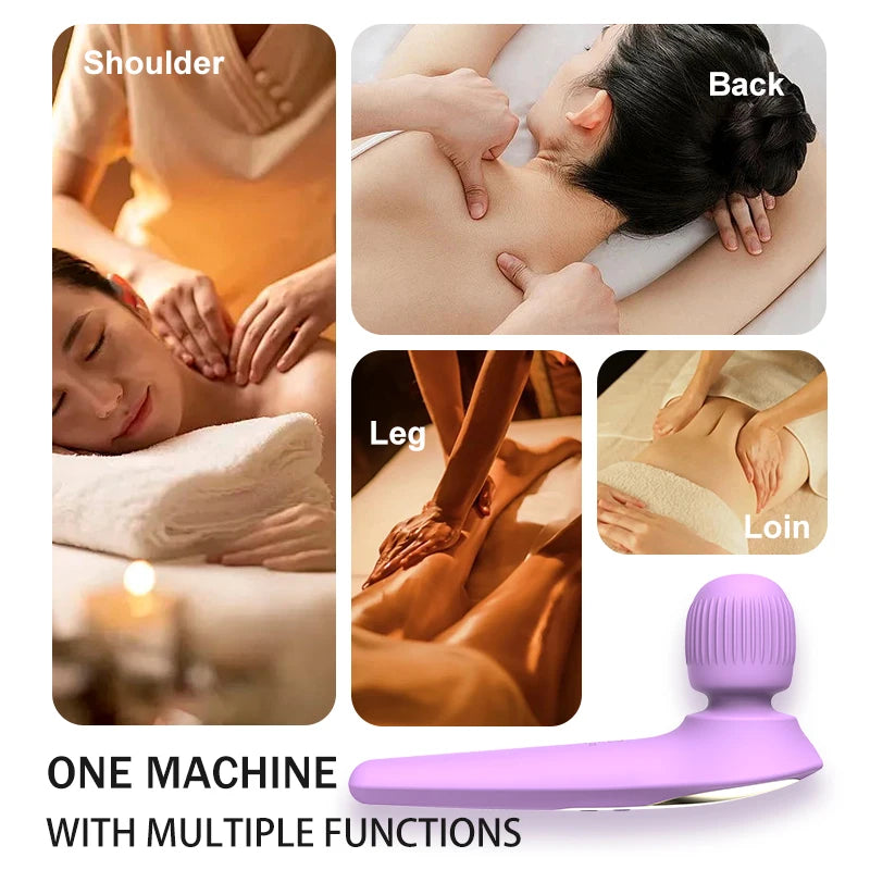 Pistola de masaje portátil, 19 modos, 4 velocidades, masajeador vibratorio Personal de mano, masajeador de percusión muscular de tejido profundo para todo el cuerpo