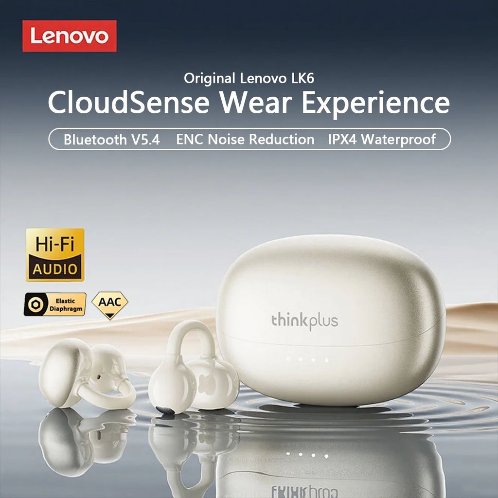 Lenovo LK6 Auriculares Bluetooth 5.4 con Clip