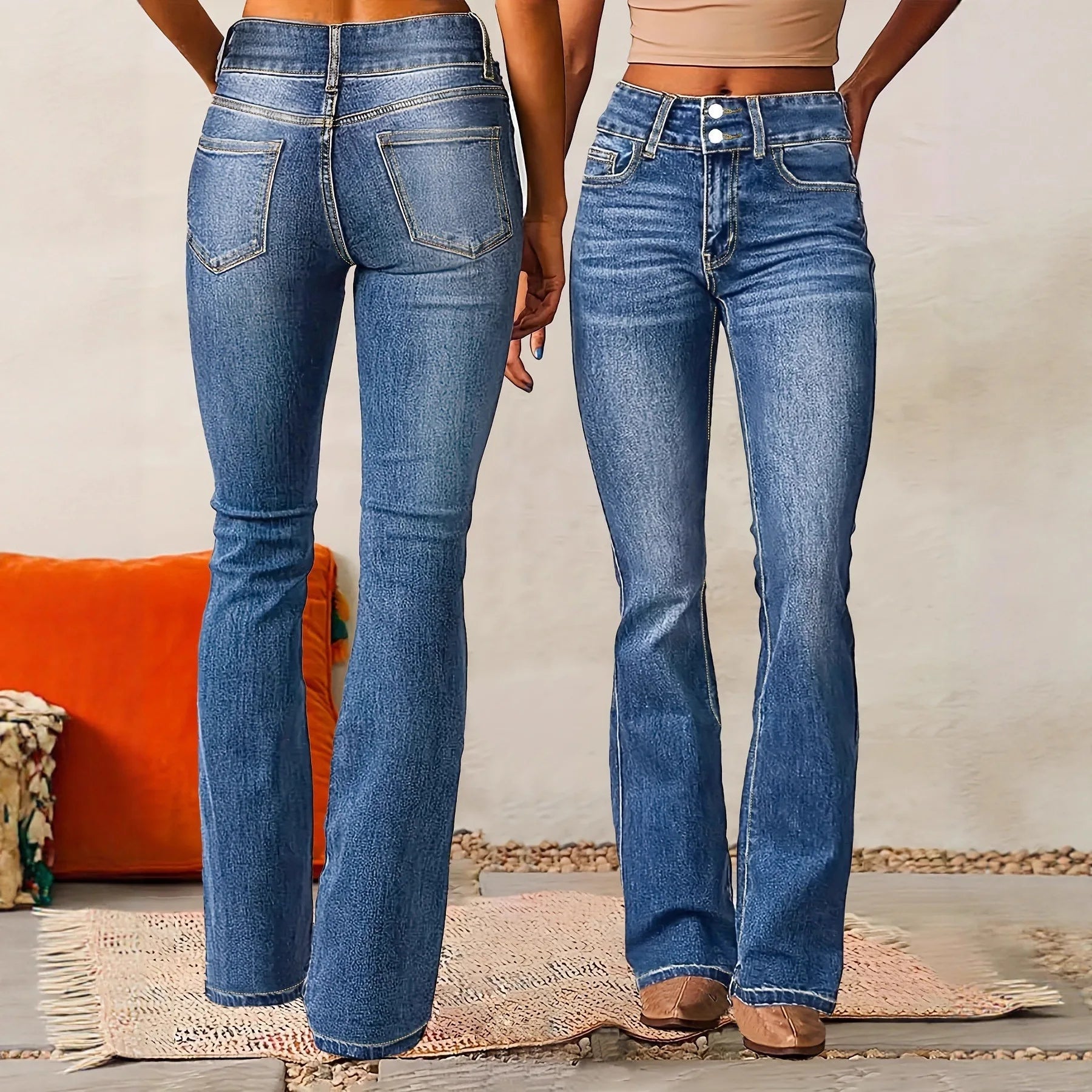 Pantalones de Mezclilla Elástica para Mujer