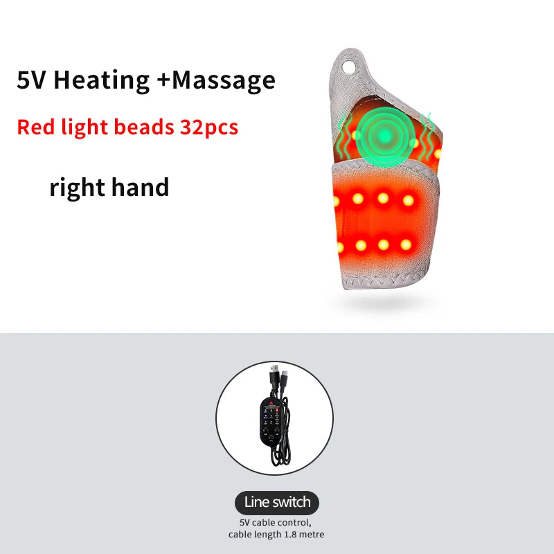 Almohadilla Térmica USB para Muñeca con Masaje y Luz Roja