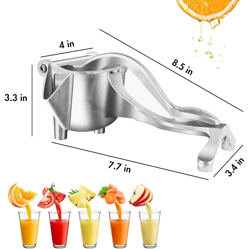 Exprimidor manual, exprimidor de jugo de fruta, herramienta extractora de exprimidor de cítricos resistente desmontable, exprimidor de aleación de metal de primera calidad