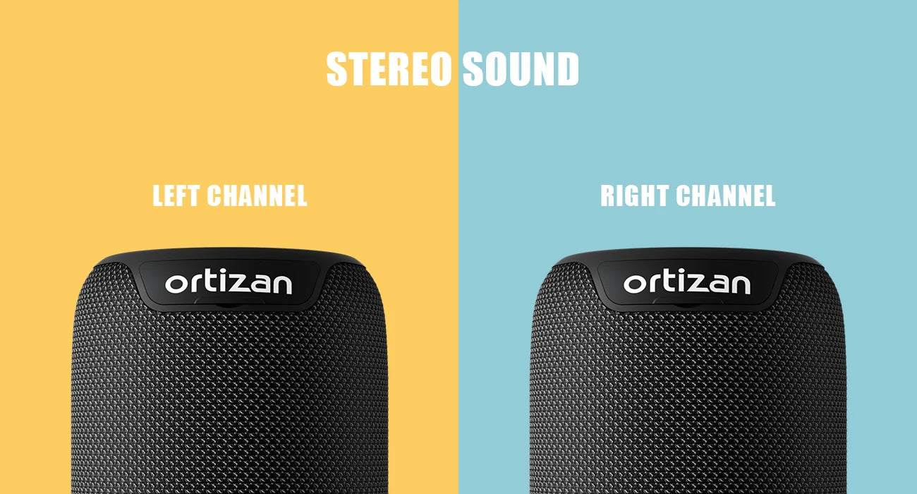 Altavoces Bluetooth Ortizan, altavoz inalámbrico portátil con Bluetooth 5.3, resistente al agua IPX7, sonido estéreo de 15 W, emparejamiento dual, TF/AUX