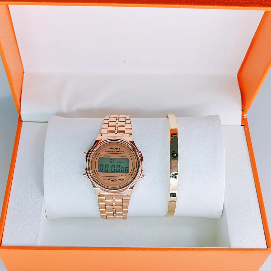 Reloj de Mujer Retro Pantalla LED Digital Deportivo