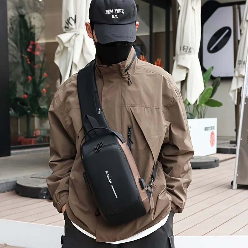 Bolso antirrobo con bloqueo de contraseña para hombre, bolso de pecho para hombre, Mochila pequeña deportiva informal, bolso de hombro tipo bandolera, bolso para motocicleta