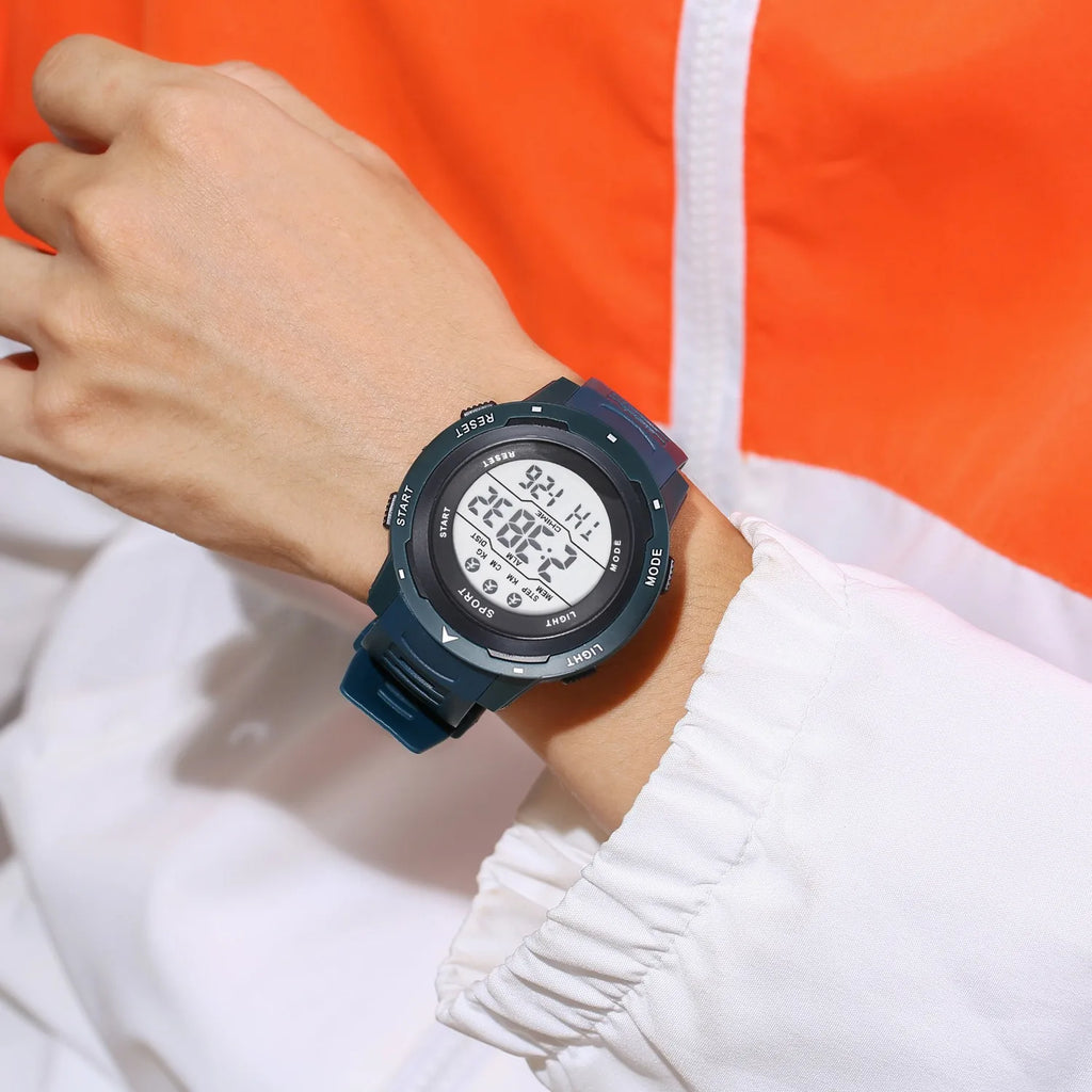 Reloj Digital LED Deportivo Hombre Cronómetro Agua