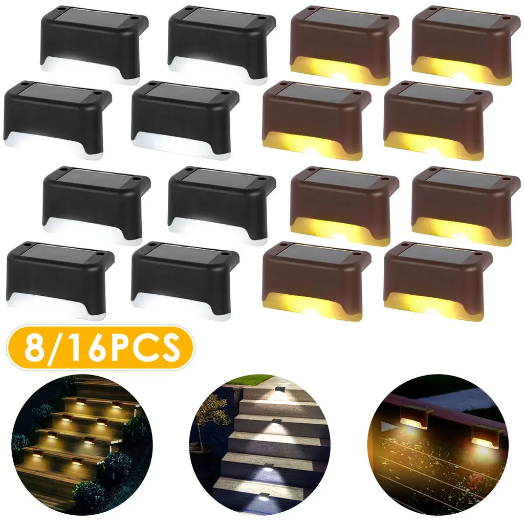 Lámpara de paso Solar LED blanca cálida, luces de jardín para exteriores, decoración de luz impermeable para balcón, Patio, escalera, valla