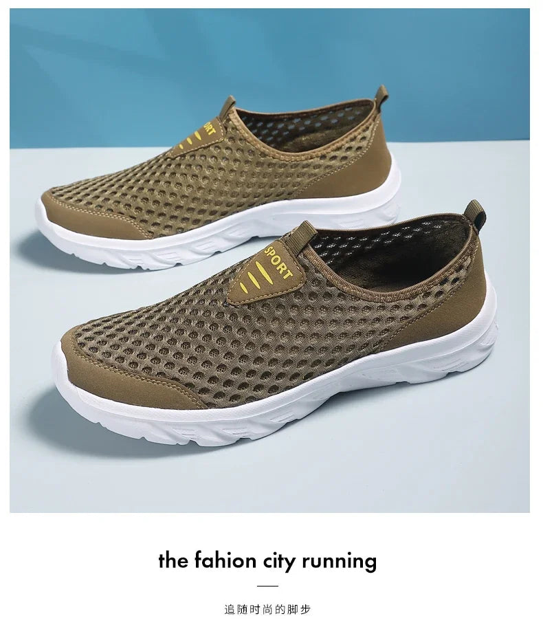 YRZL, zapatos informales ligeros para hombre, zapatillas informales transpirables sin cordones para hombre, zapatos planos antideslizantes para caminar al aire libre, talla 39-46