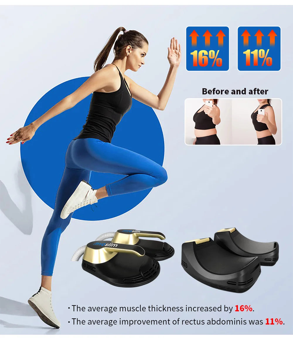 Myoslim 15 Tes 6500W NEO Slimming Nova, Quemador de Grasa, Estimulación Muscular EMS, Estimulación Electromagnética Corporal, Pantalla Plegable Profesional