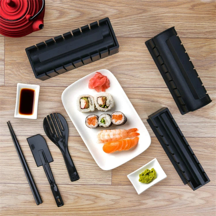 LMETJMA 10 Uds Kit para hacer Sushi DIY molde para Sushi prensa con molde para rollo de arroz para Sushi fabricante de Sushi molde para rollo de arroz KC0473