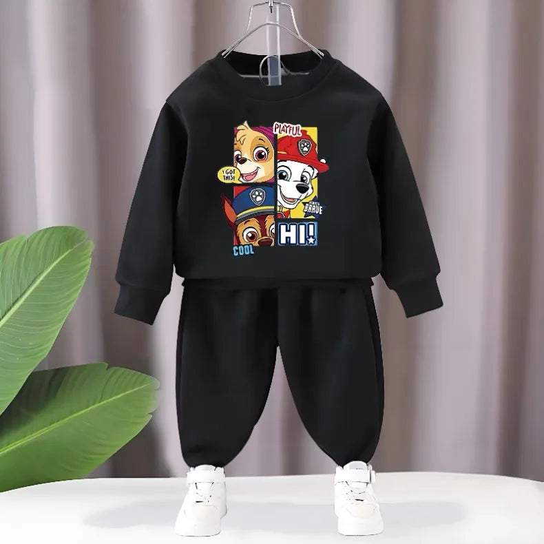 PAW Patrol-sudaderas con capucha y pantalones de chándal para niñas, conjuntos de dos piezas, jersey, pantalones, traje, chándal informal para niños, primavera y otoño