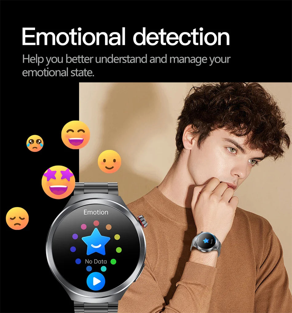 Nuevo Reloj Inteligente con Pantalla de Cristal de Zafiro de 1.73 Pulgadas, Monitor de Salud, Ácido Úrico, Grasa en Sangre, Presión Arterial, ECG+PPG, Análisis Corporal, para Hombre
