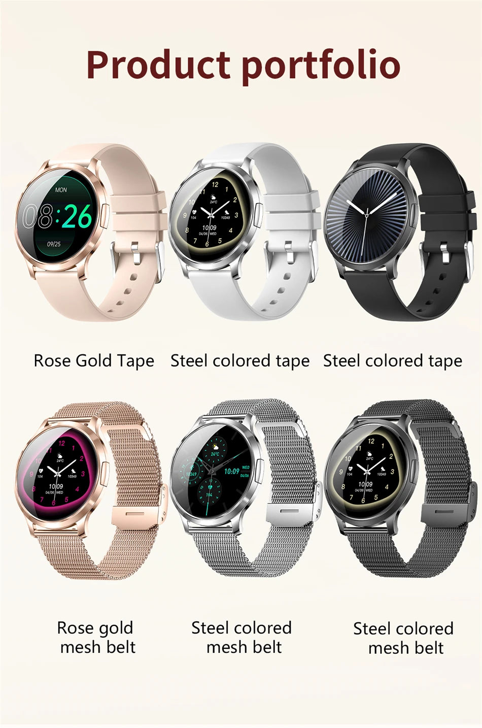 Reloj Inteligente LIGE AMOLED Curva 3D para Mujer