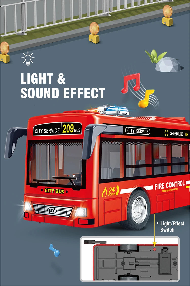 Autobús de Dos Pisos de Juguete con Luces y Sonido