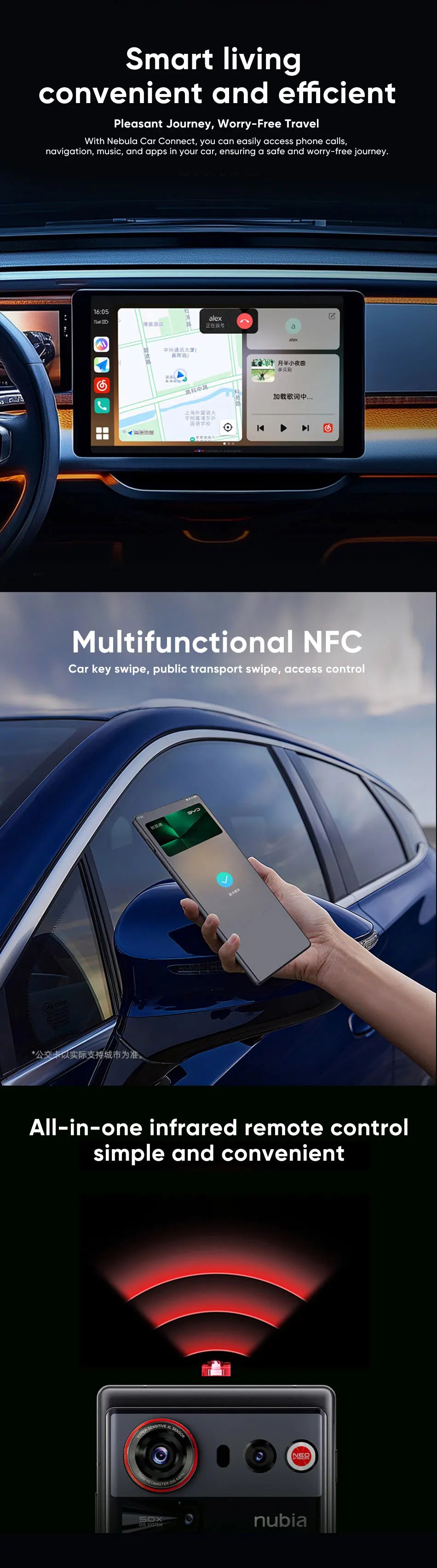 Teléfono Inteligente nubia Z80 Ultra 5G Oficial, Versión Global, Snapdragon 8 Elite Gen 5, 7200 mAh, Pantalla OLED de 6.85'' y 144 Hz, Carga Rápida de 90 W