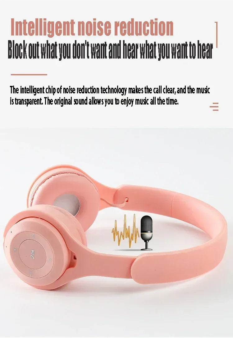 Macarone auriculares inalámbricos Bluetooth con micrófono aislamiento acústico auriculares para juegos auriculares de graves Hifi Blutooth5.3 Hedset