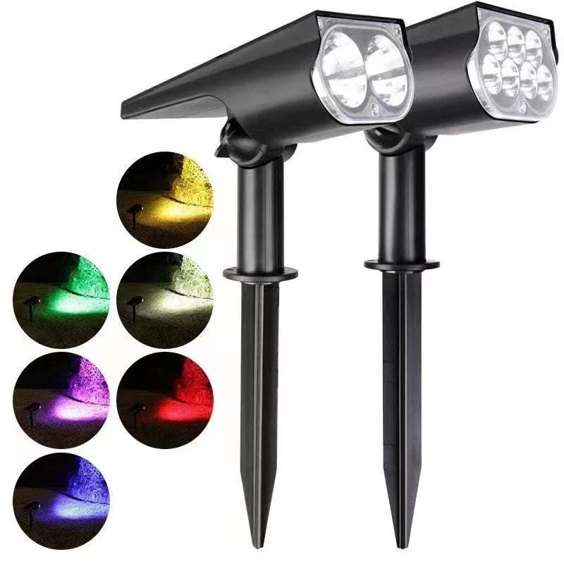 Lámpara alimentada por energía Solar de 1/2/3 piezas, 7LED, foco Solar ajustable en el suelo IP65, luz de pared impermeable para paisaje, iluminación exterior