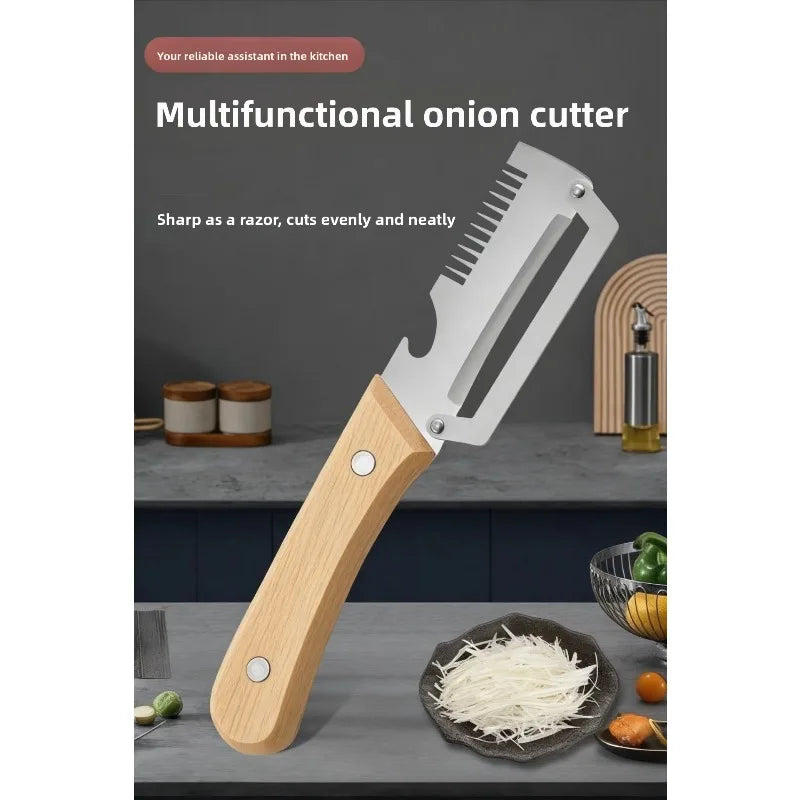 Picador y pelador multiusos de acero inoxidable para verduras y frutas