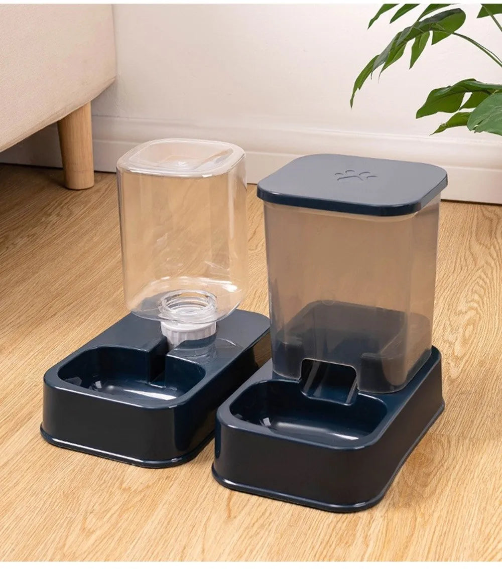 Comedero Automático para Mascotas de 1.2L/1.5L, Dispensador de Agua de Plástico de Gran Capacidad para Perros y Gatos, Juego de Comederos, 3 Colores, 2 Estilos