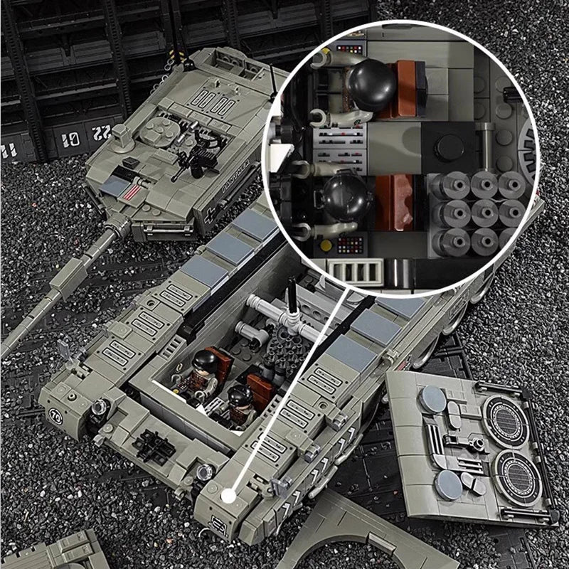 Bloques técnicos de 1818 piezas RC Leopard 2A6, tanque de batalla principal, bloques de construcción militares, regalos de cumpleaños para niños, coches de juguete con Control remoto